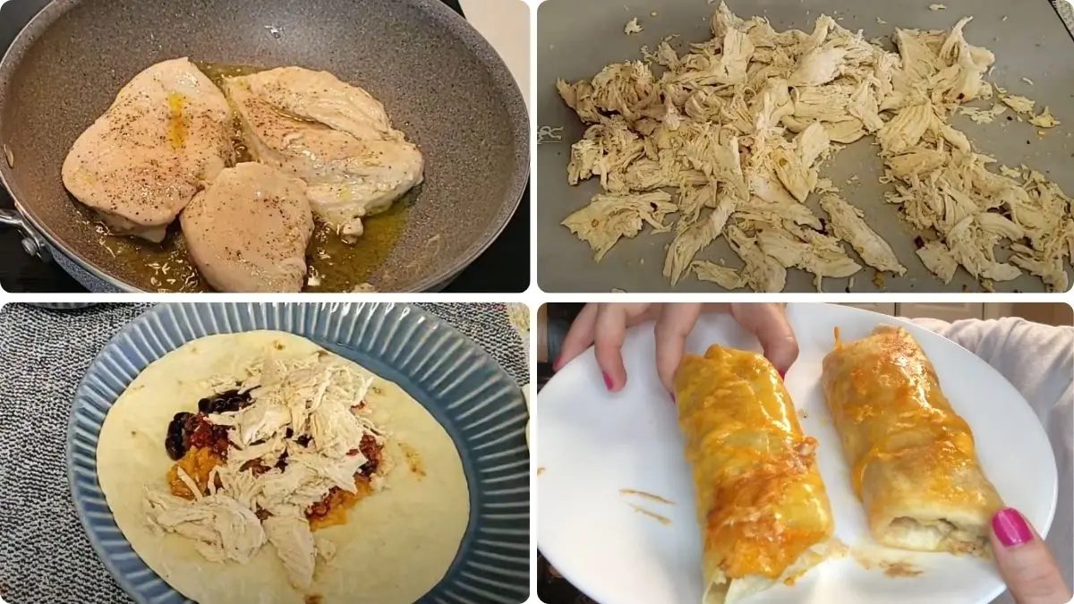 Step by Step Taco Bell Shredded Chicken Burrito Recipe