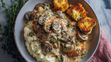 Creamy Mushroom Chicken Dinner Recipe