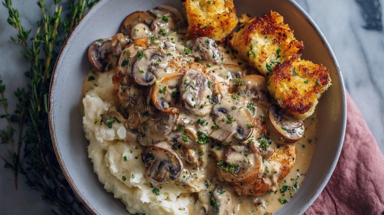 Creamy Mushroom Chicken Dinner Recipe