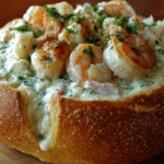 Creamy Stuffed Seafood Bread Bowl