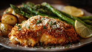 Crispy Parmesan Crusted Chicken Dinner Recipe