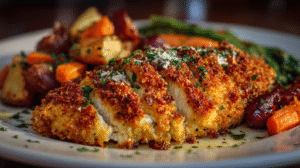 Crispy Parmesan Crusted Chicken Dinner Recipe