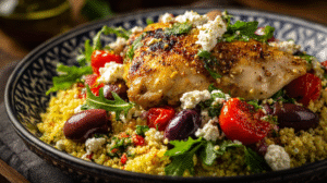 Mediterranean Chicken Dinner Recipe with Olives & Feta