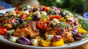 Mediterranean Chicken Dinner Recipe with Olives & Feta