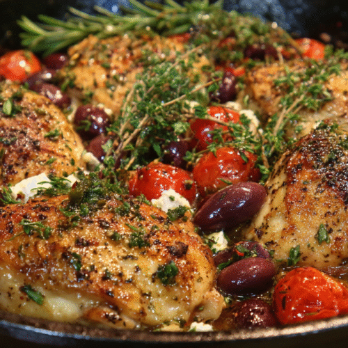 Mediterranean Chicken Dinner Recipe with Olives & Feta