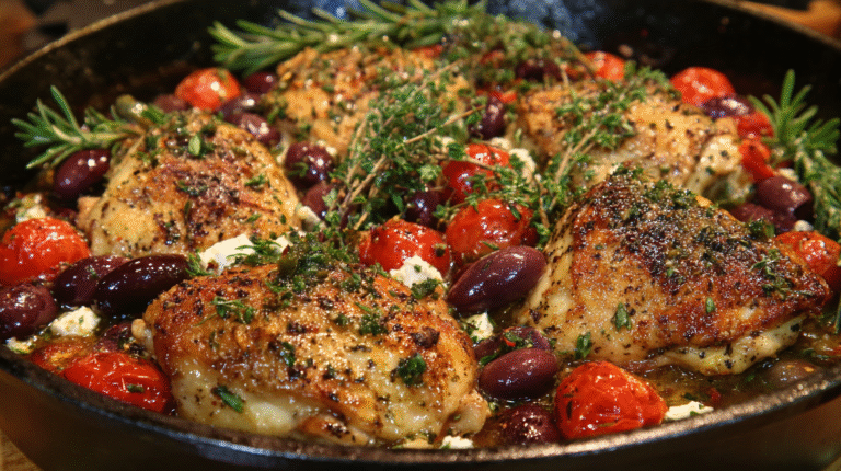 Mediterranean Chicken Dinner Recipe with Olives & Feta