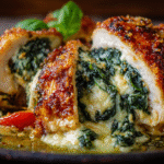 Stuffed Spinach & Cheese Chicken Dinner Recipe