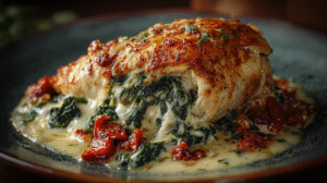 Stuffed Spinach & Cheese Chicken Dinner Recipe