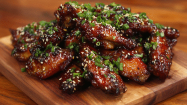 We’ve had our fun with fiery Buffalo wings and sticky-sweet Honey Garlic wings, but now it’s time to complete the ultimate chicken wing trilogy with a true classic: this incredible, savory, and glossy Teriyaki Chicken Wings Recipe. If you love that irresistible, umami-rich flavor of your favorite Japanese restaurant, you are going to be obsessed with this homemade version. This recipe is all about that perfect contrast: the shatteringly crispy, golden-brown skin of the chicken wing giving way to a thick, glossy, and deeply flavorful homemade teriyaki glaze. It’s not just sweet; it's a perfectly balanced sauce that’s savory, aromatic, and absolutely addictive. And the best part? We’re achieving that incredible, deep-fried crunch using my secret, foolproof oven-baked method. No fuss, no mess, just the most amazing, crispy, and succulent wings you've ever made at home. This is the perfect, crowd-pleasing wing for a cozy Sunday evening here in Heek. The Savory-Sweet Star of Wing Night While many wings are all about sweetness or heat, a great teriyaki wing is a masterclass in savory, umami-rich flavor. "Teriyaki" itself is a Japanese cooking technique where food is broiled or grilled with a glaze of soy sauce, mirin, and sugar. My homemade sauce captures that authentic spirit perfectly. It’s a rich, complex blend of salty soy sauce, sweet mirin, aromatic ginger and garlic, and a touch of sugar that caramelizes into the most beautiful glaze. Paired with my game-changing baking powder method for the crispiest possible skin, these wings are a textural and flavorful masterpiece. They are the sophisticated, yet undeniably fun, cousin in the chicken wing family, and they are always, always a hit. This recipe proves that you can make a restaurant-favorite even better in your own kitchen. Why This Teriyaki Wing Recipe is a Keeper: Deep, Umami-Rich Flavor: Our homemade teriyaki sauce is perfectly balanced—savory, sweet, and aromatic. It’s miles ahead of any bottled sauce. Unbelievably Crispy Skin from the Oven: We’re using the "secret weapon" baking powder method for a guaranteed, shattering crunch without any deep-frying. A Crowd-Pleasing Classic: The irresistible savory-sweet flavor is a proven winner with both kids and adults. Easy and Impressive: These wings look and taste like they came from your favorite Japanese restaurant, but they are so simple to make at home. Ingredients & Equipment For the Crispy Baked Wings: Chicken Wings: 1.2 kg (about 2.5 lbs), split into drumettes and flats ("party wings"). Baking Powder (Backpulver): 1 tablespoon. Crucially, this must be baking POWDER, not baking soda! Salt: 1 teaspoon. For the Homemade Teriyaki Glaze: Low-Sodium Soy Sauce (Sojasauce): 120 ml (½ cup). Mirin: 60 ml (¼ cup). (See notes for an easy substitute). Sake (or Dry Sherry): 60 ml (¼ cup). (See notes for an easy substitute). Brown Sugar: 50g (¼ cup), packed. Fresh Ginger: 1 tablespoon, grated. Garlic: 3 cloves, minced. Cornstarch (Speisestärke): 1 tablespoon, mixed with 2 tablespoons of cold water to make a slurry. For Garnish: Toasted sesame seeds and thinly sliced green onions. Helpful Equipment: A large mixing bowl. A large, rimmed baking sheet. An oven-safe wire rack (the key to crispiness!). A small saucepan. Time Estimates Prep Time: 10 minutes Cook Time: 45-50 minutes Total Time: Approximately 1 hour Step-by-Step Instructions This recipe follows a simple two-part process for the crispiest wings and the glossiest sauce. Part 1: The Crispy Baked Wings Step 1: Prepare the Oven and Wings Preheat your oven to 120°C / 250°F. Place your wire rack inside the rimmed baking sheet. This first step is the most important for crispy skin: Use paper towels to pat the chicken wings completely dry. Step 2: Coat the Wings In a large bowl, whisk together the baking powder and salt. Add the completely dry chicken wings and toss with your hands or a spoon until every wing is evenly and lightly coated. Step 3: The First Bake (Low and Slow) Arrange the coated wings in a single layer on the prepared wire rack, ensuring they aren't touching. Bake on the middle rack for 30 minutes at 120°C / 250°F. This slow start renders out the fat, which is essential for a crispy finish. Step 4: The Second Bake (High Heat Crisp) After 30 minutes, increase the oven temperature to 220°C / 425°F. Move the wings to the upper-middle rack. Continue to bake for 15-20 minutes more, flipping the wings once halfway through. The wings are done when the skin is deep golden brown, firm to the touch, and very crispy. Part 2: The Glossy Teriyaki Glaze and Final Toss Step 5: Make the Teriyaki Sauce While the wings are in their final baking stage, make the glaze. In a small saucepan, combine the soy sauce, mirin, sake (or their substitutes), brown sugar, grated ginger, and minced garlic. Bring the mixture to a simmer over medium heat, stirring to dissolve the sugar. Step 6: Thicken the Glaze Give your cornstarch slurry a quick re-stir and whisk it into the simmering sauce. Continue to cook, whisking, for 1-2 minutes until the sauce bubbles, thickens, and becomes beautifully glossy. Remove from the heat. Step 7: Toss to Coat and Serve Once the wings are perfectly crispy, remove them from the oven. Place the hot wings in a large, clean bowl. Pour the warm teriyaki glaze over the top. Toss gently until every single wing is coated in the sticky, savory glaze. Garnish with a generous sprinkle of toasted sesame seeds and sliced green onions, and serve immediately. Notes, Tips & Variations The Crispy Wing Holy Trinity: Remember the three secrets to crispy baked wings: 1) Bone-dry skin, 2) A coating of baking powder, and 3) Baking on a wire rack. Glaze Consistency: The teriyaki glaze will thicken as it cools. If it gets too thick, you can whisk in a tablespoon of warm water to loosen it up before tossing it with the wings. Add a Little Heat: For a spicy teriyaki version, add ½ teaspoon of sriracha or a pinch of red pepper flakes to your sauce. The Garnish Matters: The fresh, sharp bite of the green onions and the nutty crunch of the sesame seeds are the perfect finishing touch that cuts through the richness of the glaze. Don't skip them!