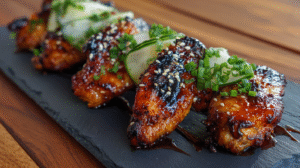 We’ve had our fun with fiery Buffalo wings and sticky-sweet Honey Garlic wings, but now it’s time to complete the ultimate chicken wing trilogy with a true classic: this incredible, savory, and glossy Teriyaki Chicken Wings Recipe. If you love that irresistible, umami-rich flavor of your favorite Japanese restaurant, you are going to be obsessed with this homemade version. This recipe is all about that perfect contrast: the shatteringly crispy, golden-brown skin of the chicken wing giving way to a thick, glossy, and deeply flavorful homemade teriyaki glaze. It’s not just sweet; it's a perfectly balanced sauce that’s savory, aromatic, and absolutely addictive. And the best part? We’re achieving that incredible, deep-fried crunch using my secret, foolproof oven-baked method. No fuss, no mess, just the most amazing, crispy, and succulent wings you've ever made at home. This is the perfect, crowd-pleasing wing for a cozy Sunday evening here in Heek. The Savory-Sweet Star of Wing Night While many wings are all about sweetness or heat, a great teriyaki wing is a masterclass in savory, umami-rich flavor. "Teriyaki" itself is a Japanese cooking technique where food is broiled or grilled with a glaze of soy sauce, mirin, and sugar. My homemade sauce captures that authentic spirit perfectly. It’s a rich, complex blend of salty soy sauce, sweet mirin, aromatic ginger and garlic, and a touch of sugar that caramelizes into the most beautiful glaze. Paired with my game-changing baking powder method for the crispiest possible skin, these wings are a textural and flavorful masterpiece. They are the sophisticated, yet undeniably fun, cousin in the chicken wing family, and they are always, always a hit. This recipe proves that you can make a restaurant-favorite even better in your own kitchen. Why This Teriyaki Wing Recipe is a Keeper: Deep, Umami-Rich Flavor: Our homemade teriyaki sauce is perfectly balanced—savory, sweet, and aromatic. It’s miles ahead of any bottled sauce. Unbelievably Crispy Skin from the Oven: We’re using the "secret weapon" baking powder method for a guaranteed, shattering crunch without any deep-frying. A Crowd-Pleasing Classic: The irresistible savory-sweet flavor is a proven winner with both kids and adults. Easy and Impressive: These wings look and taste like they came from your favorite Japanese restaurant, but they are so simple to make at home. Ingredients & Equipment For the Crispy Baked Wings: Chicken Wings: 1.2 kg (about 2.5 lbs), split into drumettes and flats ("party wings"). Baking Powder (Backpulver): 1 tablespoon. Crucially, this must be baking POWDER, not baking soda! Salt: 1 teaspoon. For the Homemade Teriyaki Glaze: Low-Sodium Soy Sauce (Sojasauce): 120 ml (½ cup). Mirin: 60 ml (¼ cup). (See notes for an easy substitute). Sake (or Dry Sherry): 60 ml (¼ cup). (See notes for an easy substitute). Brown Sugar: 50g (¼ cup), packed. Fresh Ginger: 1 tablespoon, grated. Garlic: 3 cloves, minced. Cornstarch (Speisestärke): 1 tablespoon, mixed with 2 tablespoons of cold water to make a slurry. For Garnish: Toasted sesame seeds and thinly sliced green onions. Helpful Equipment: A large mixing bowl. A large, rimmed baking sheet. An oven-safe wire rack (the key to crispiness!). A small saucepan. Time Estimates Prep Time: 10 minutes Cook Time: 45-50 minutes Total Time: Approximately 1 hour Step-by-Step Instructions This recipe follows a simple two-part process for the crispiest wings and the glossiest sauce. Part 1: The Crispy Baked Wings Step 1: Prepare the Oven and Wings Preheat your oven to 120°C / 250°F. Place your wire rack inside the rimmed baking sheet. This first step is the most important for crispy skin: Use paper towels to pat the chicken wings completely dry. Step 2: Coat the Wings In a large bowl, whisk together the baking powder and salt. Add the completely dry chicken wings and toss with your hands or a spoon until every wing is evenly and lightly coated. Step 3: The First Bake (Low and Slow) Arrange the coated wings in a single layer on the prepared wire rack, ensuring they aren't touching. Bake on the middle rack for 30 minutes at 120°C / 250°F. This slow start renders out the fat, which is essential for a crispy finish. Step 4: The Second Bake (High Heat Crisp) After 30 minutes, increase the oven temperature to 220°C / 425°F. Move the wings to the upper-middle rack. Continue to bake for 15-20 minutes more, flipping the wings once halfway through. The wings are done when the skin is deep golden brown, firm to the touch, and very crispy. Part 2: The Glossy Teriyaki Glaze and Final Toss Step 5: Make the Teriyaki Sauce While the wings are in their final baking stage, make the glaze. In a small saucepan, combine the soy sauce, mirin, sake (or their substitutes), brown sugar, grated ginger, and minced garlic. Bring the mixture to a simmer over medium heat, stirring to dissolve the sugar. Step 6: Thicken the Glaze Give your cornstarch slurry a quick re-stir and whisk it into the simmering sauce. Continue to cook, whisking, for 1-2 minutes until the sauce bubbles, thickens, and becomes beautifully glossy. Remove from the heat. Step 7: Toss to Coat and Serve Once the wings are perfectly crispy, remove them from the oven. Place the hot wings in a large, clean bowl. Pour the warm teriyaki glaze over the top. Toss gently until every single wing is coated in the sticky, savory glaze. Garnish with a generous sprinkle of toasted sesame seeds and sliced green onions, and serve immediately. Notes, Tips & Variations The Crispy Wing Holy Trinity: Remember the three secrets to crispy baked wings: 1) Bone-dry skin, 2) A coating of baking powder, and 3) Baking on a wire rack. Glaze Consistency: The teriyaki glaze will thicken as it cools. If it gets too thick, you can whisk in a tablespoon of warm water to loosen it up before tossing it with the wings. Add a Little Heat: For a spicy teriyaki version, add ½ teaspoon of sriracha or a pinch of red pepper flakes to your sauce. The Garnish Matters: The fresh, sharp bite of the green onions and the nutty crunch of the sesame seeds are the perfect finishing touch that cuts through the richness of the glaze. Don't skip them!