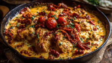 Tuscan Creamy Sun-Dried Tomato Chicken Dinner Recipe