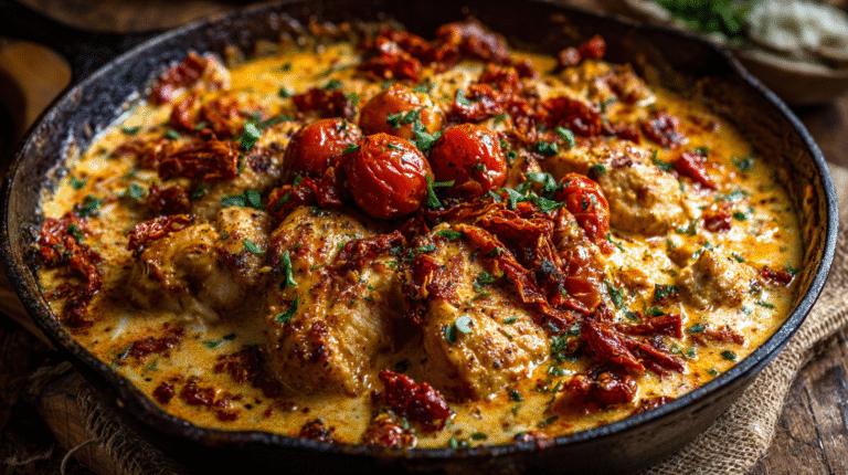 Tuscan Creamy Sun-Dried Tomato Chicken Dinner Recipe