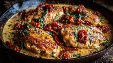 Tuscan Creamy Sun-Dried Tomato Chicken Dinner Recipe